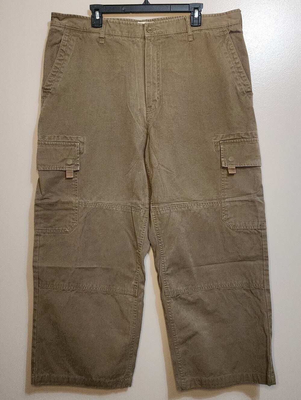 00's Gap Men's Brown Cargo Work Pants Double Knee Size 40/30